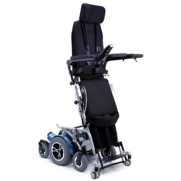 A standing power wheelchair from Karman Healthcare, allowing users to stand up for better mobility and independence.