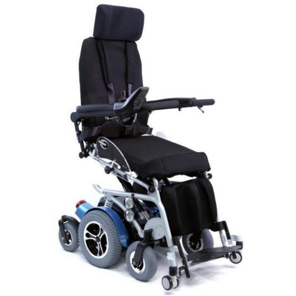 A standing power wheelchair in sitting position, designed by Karman Healthcare.