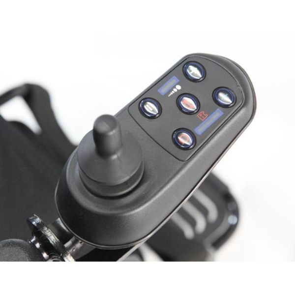 Karman Tranzit Go Lightweight Folding Power Wheelchair Joystick View