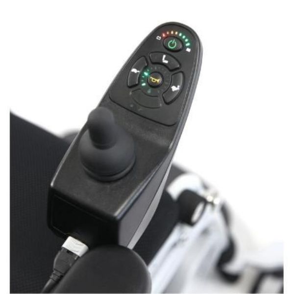 Karman XO-202 Full Stand Up Power Chair Joystick View