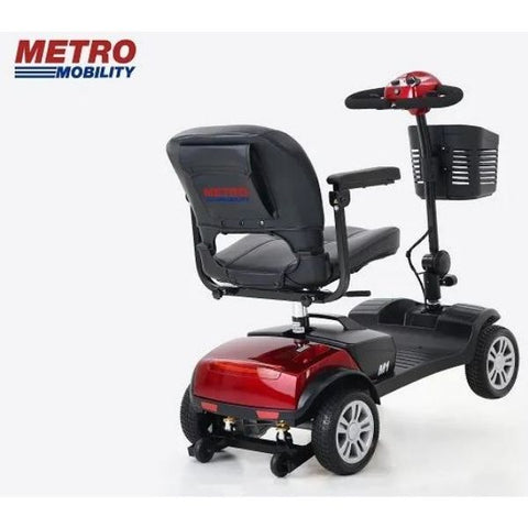M1 Portal 4-Wheel Mobility Scooter Red Rear Side View