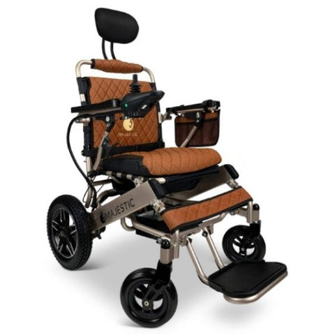 Majestic IQ-8000 Remote Controlled Electric Wheelchair with Recline Bronze Frame and Taba Color Seat
