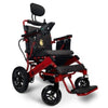 Image of Majestic IQ-8000 Remote Controlled Electric Wheelchair with Recline Red Frame and Black Color Seat