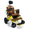 Image of Majestic IQ-8000 Remote Controlled Electric Wheelchair with Recline Yellow Frame and Taba Color Seat