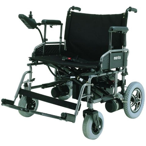 Merits Health P182 Travel-Ease Folding Bariatric Power Chair 600 lbs Front View