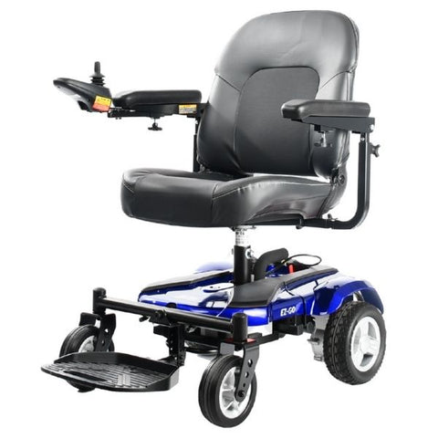 Merits Health P321 EZ-GO Compact Electric Wheelchair Blue Left View