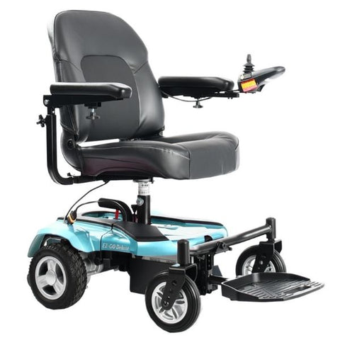 Merits Health P321 EZ-GO / EZ-GO Deluxe Compact Electric Wheelchair Turquoise Right View