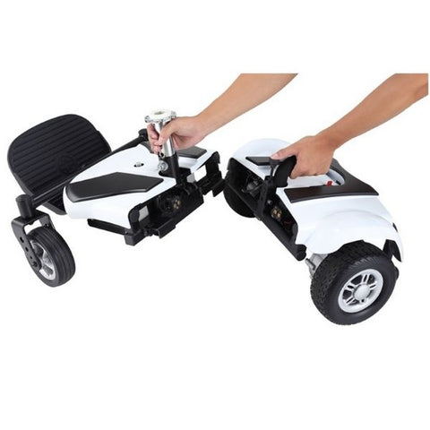Merits Health P321 EZ-GO Electric Wheelchair White Adjustable Footplate View