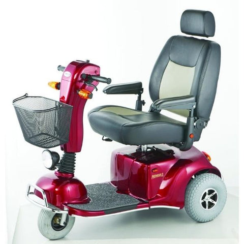 Merits Health S331 Pioneer 9 DLX 3 Wheel Bariatric Scooter Red Left View