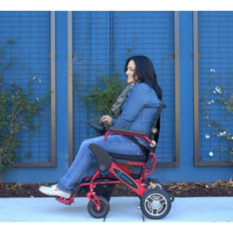 Pathway Mobility Geo-Cruiser LX Power Wheelchair Left Side with Passenger View
