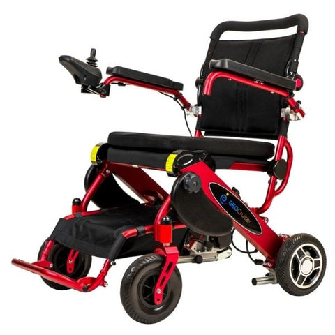Pathway Mobility Geo Cruiser DX Folding Power Wheelchair Red Left View