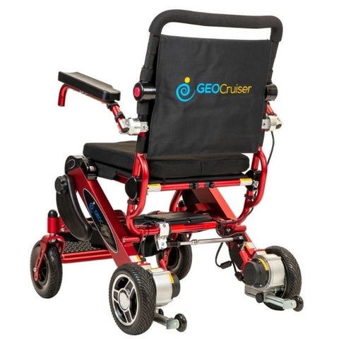 Pathway Mobility Geo Cruiser Elite EX Foldable Power Wheelchair Red Back View