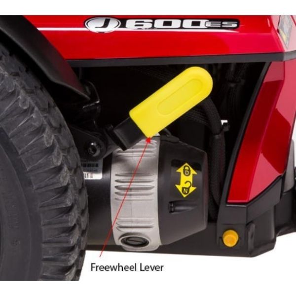 electric wheelchair freewheel lever position