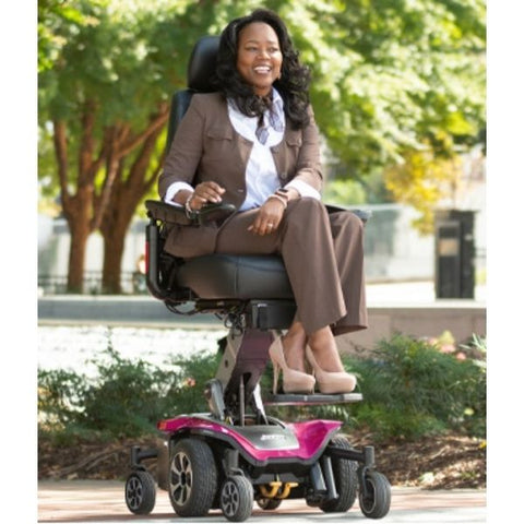 Pride Jazzy Air 2 Power Chair Front View with Passenger