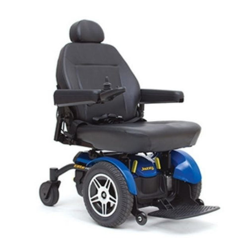 Pride Jazzy Elite HD Front Wheel Power Chair Blue Front View