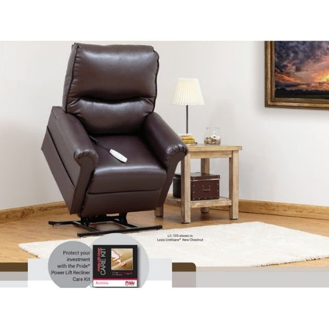 Pride Mobility Essential Collection Lift Chair Lexis Sta Kleen Chesnut Standing View