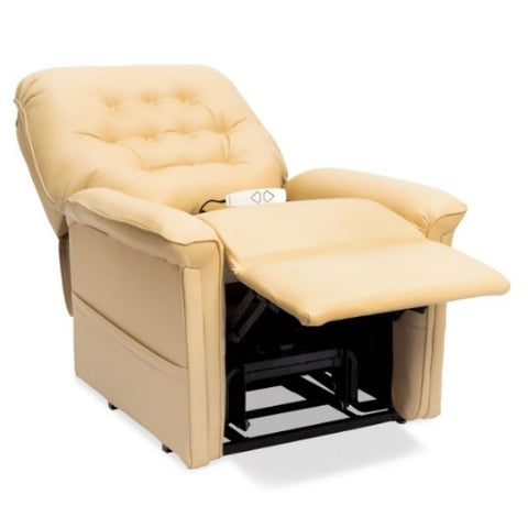 Pride Mobility Heritage Collection 3-Position Lift Chair LC-358 Buff Ultraleather Split-T Back View