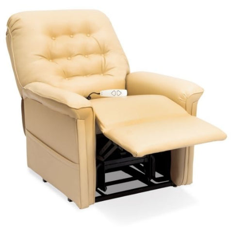 Pride Mobility Heritage Collection 3-Position Lift Chair LC-358 Buff Ultraleather Tilted View
