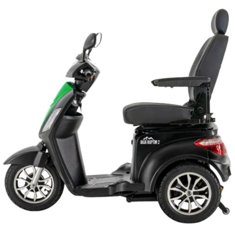 Pride Baja Raptor 2 Mobility Scooter  Green Machine Color  Left Side view 