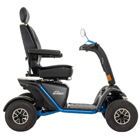 Pride Baja Wrangler 2 Heavy Duty Scooter True Blue Color Left Side View 