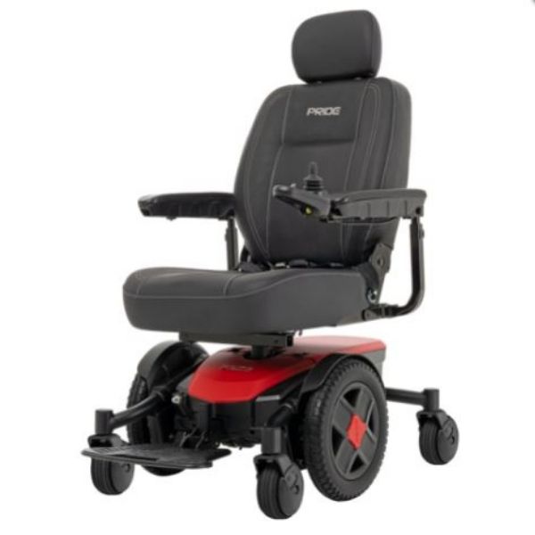 Pride Jazzy EVO 613 Power Wheelchair Red Left View