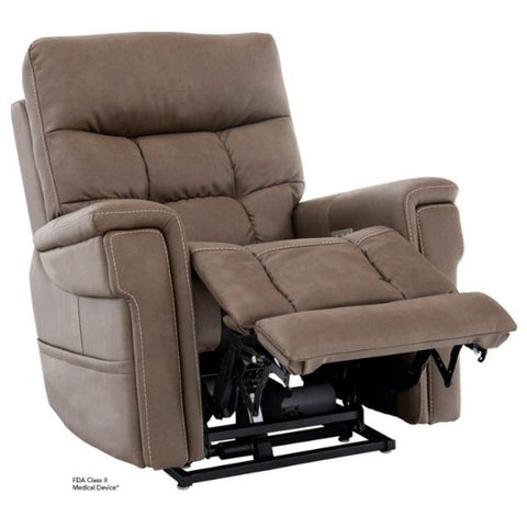 Pride Mobility Viva Lift Ultra Infinite-Position Lift Chair PLR-4955 Capriccio Cappucino Color Leg Rest Lifted View 