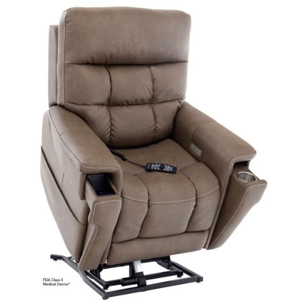 Pride Mobility Viva Lift Ultra Infinite-Position Lift Chair PLR-4955 Capriccio Cappucino Color Lifted View 