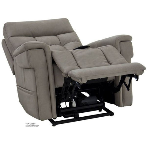 Pride Mobility Viva Lift Ultra Infinite-Position Lift Chair PLR-4955 Capriccio Dove Color Leg rest Lift and Head rest Tilt View 