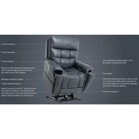  Vive Compact Lift Chair - Power Massage Recliner for