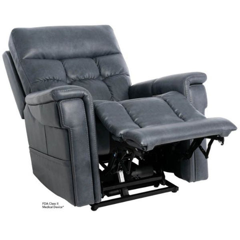 Pride Mobility Viva Lift Ultra Infinite-Position Lift Chair PLR-4955 Capriccio Slate Color leg rest lift and head rest tilt view