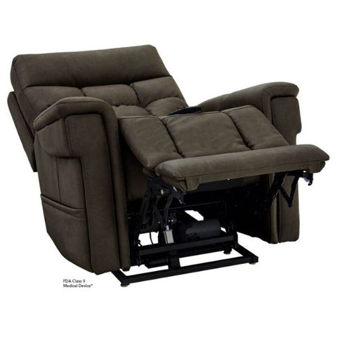 Pride Mobility Viva Lift Ultra Infinite-Position Lift Chair PLR-4955 Capriccio Smoke Color Leg Rest Lift  and Headrest Tilt View 