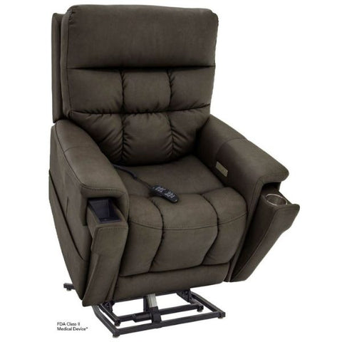 Pride Mobility Viva Lift Ultra Infinite-Position Lift Chair PLR-4955 Capriccio Smoke Color Lifted View 