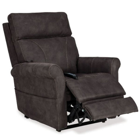 Pride Mobility Viva Lift Urbana Infinite-Position Lift Chair PLR-965 Stonewash Gun Metal Leg Rest Extension View