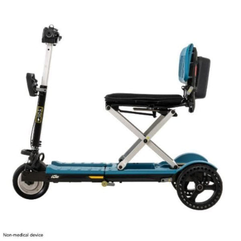 Pride Mobility iGo Folding Mobility Scooter Blue Color Left View