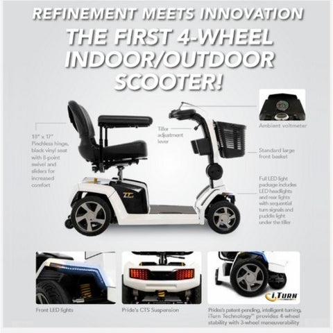 Pride ZT10 4-Wheel Mobility Scooter Parts Diagram View