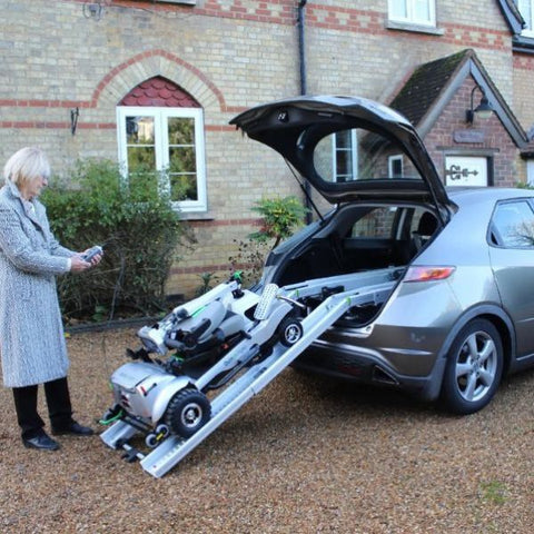 Quingo Flyte Mobility Scooter with the MK2 Docking Station 2 View