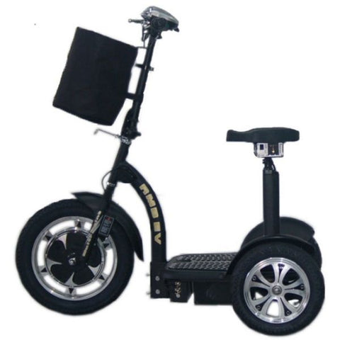 Black RMB EV Multi Point 48v 500W 3 Wheel Scooter Side View