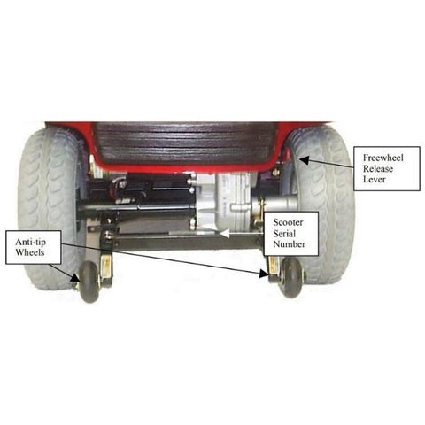 Shoprider Flagship 4 Wheel Scooter Back Wheels View