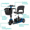 Image of ViVe Health 3 Wheel Mobility Scooter Features View