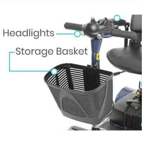 Vive Health 4-Wheel Scooter Headlights and Storage Basket