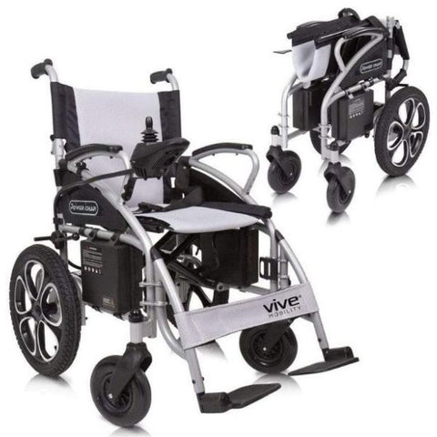 Vive Health Compact Power Wheelchair Folding and Unfolding View