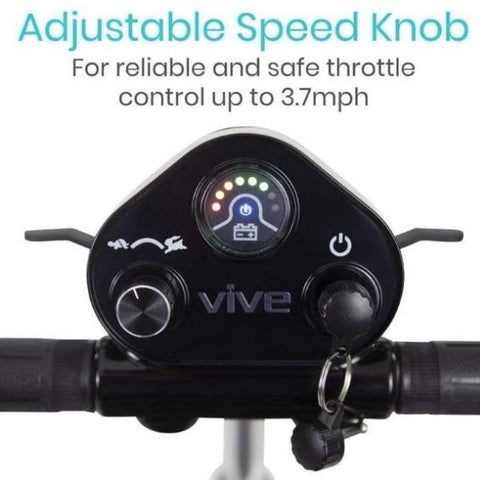 Vive Health Folding Mobility Scooter Adjusrable Speed Knob View