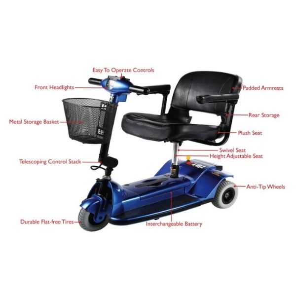 Zip'r 3 Travel Mobility Scooter Features