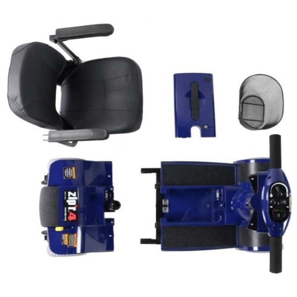 Zip’r 4 Wheel Travel Mobility Scooter Disassembled View