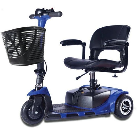 Zip'r Roo 3-Wheel Mobility Scooter Blue Front Left View