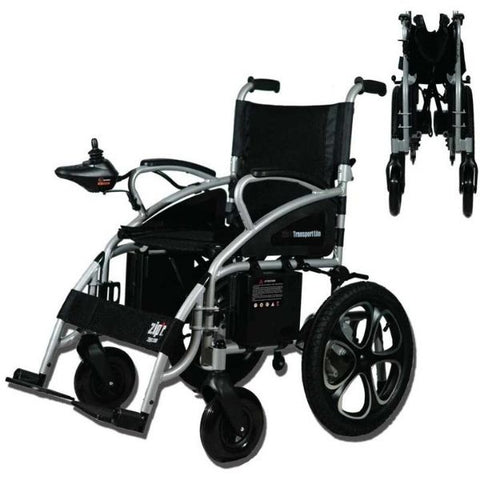Zip'r Transport Lite Folding Electric Wheelchair Unfolding and Folding View