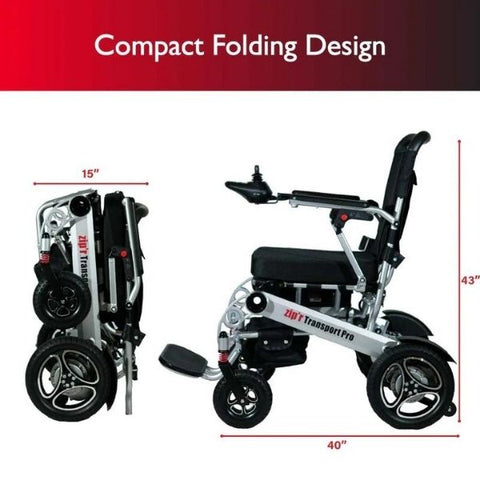 Zip'r Transport Pro Folding Electric Wheelchair Compact Folding Design View