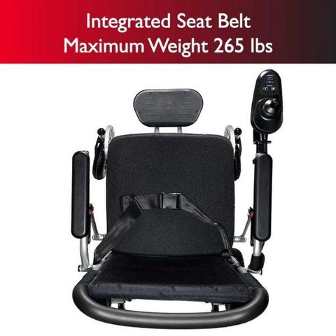 Zip'r Transport Pro Folding Electric Wheelchair Intergrated Seat Belt View