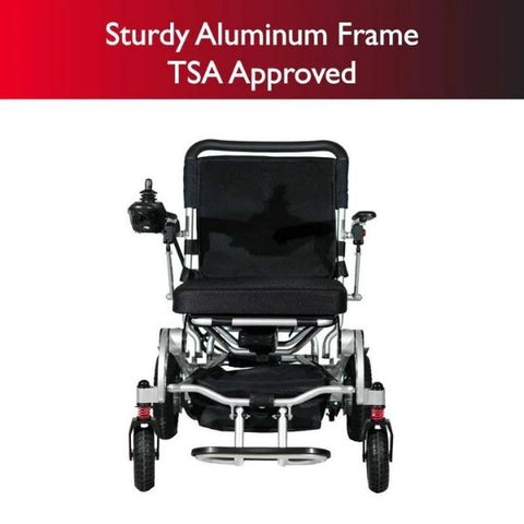 Zip'r Transport Pro Folding Electric Wheelchair Sturdy Aluminum Frame View