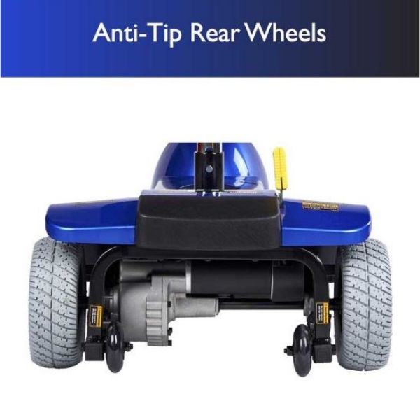 Zip'r Xtra 3-Wheel Travel Mobility Scooter Anti-Tip Rear Wheel View